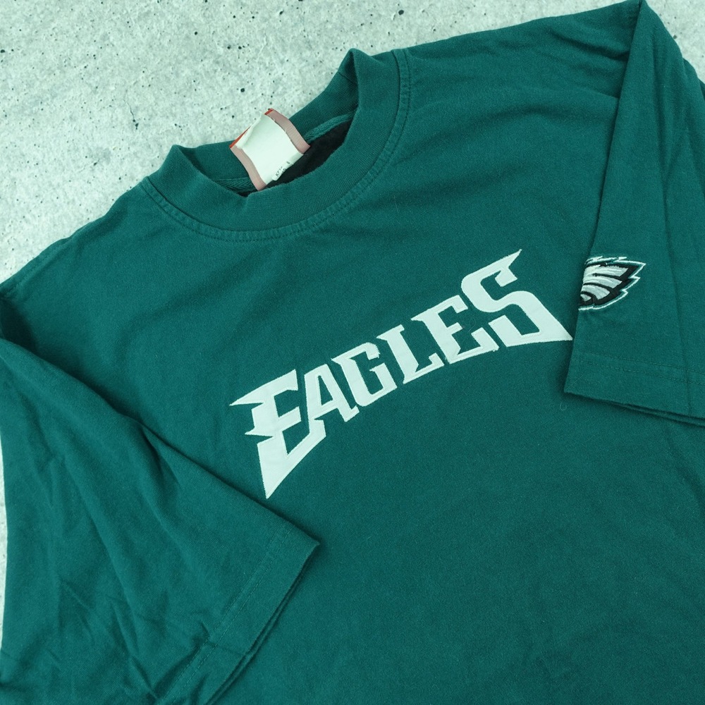 Vintage 2006 NFL Philadelphia Eagles Shirt Men Large Green Embroidered Patch Tee